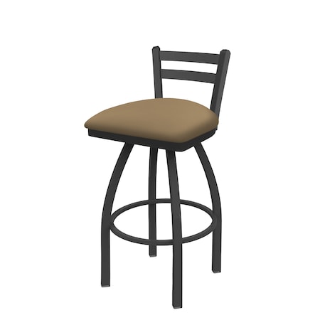 30 Low Back Swivel Bar Stool,Pewter Finish,Canter Sand Seat